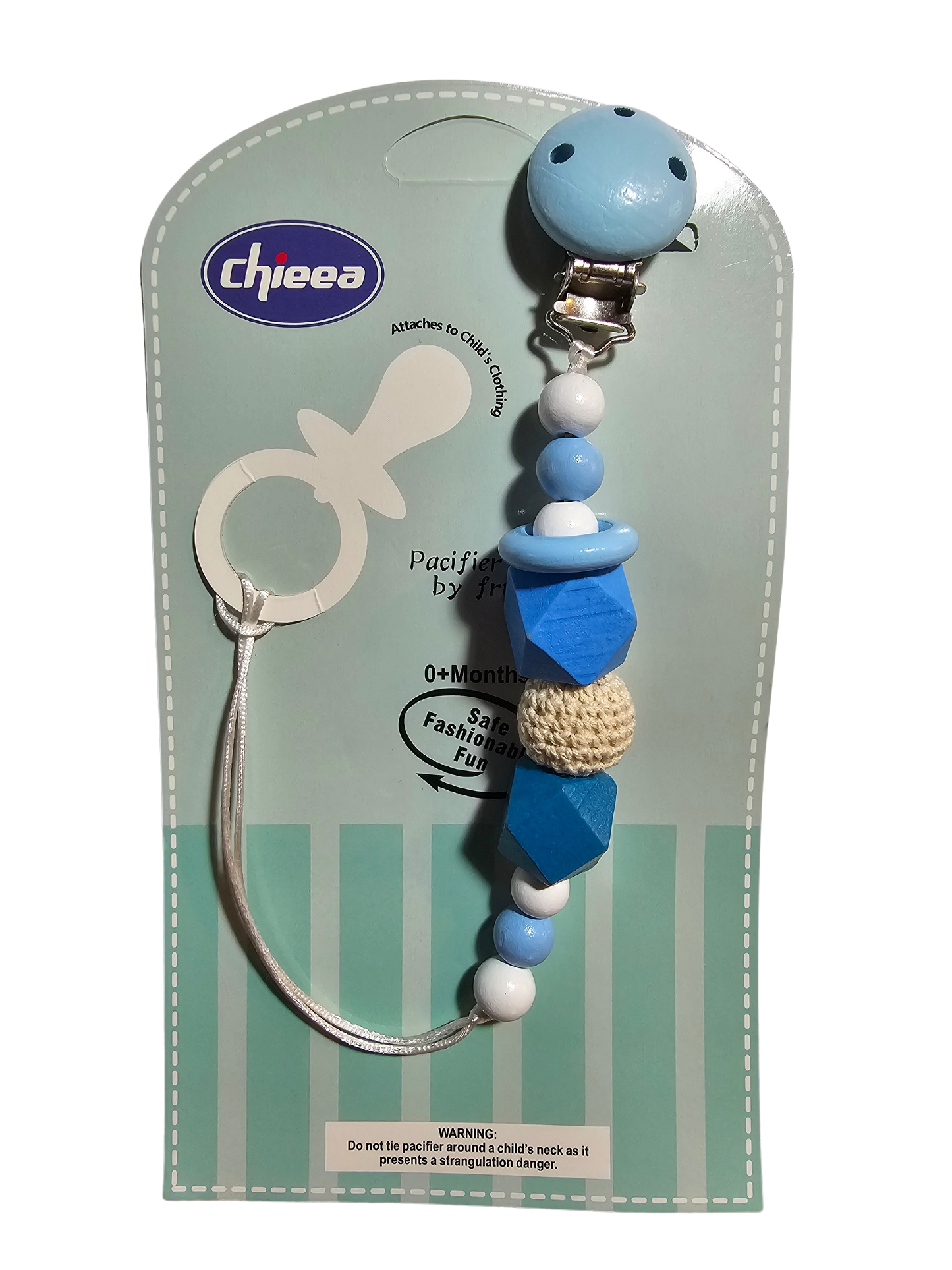 PortaChupete de Madera y Crochet