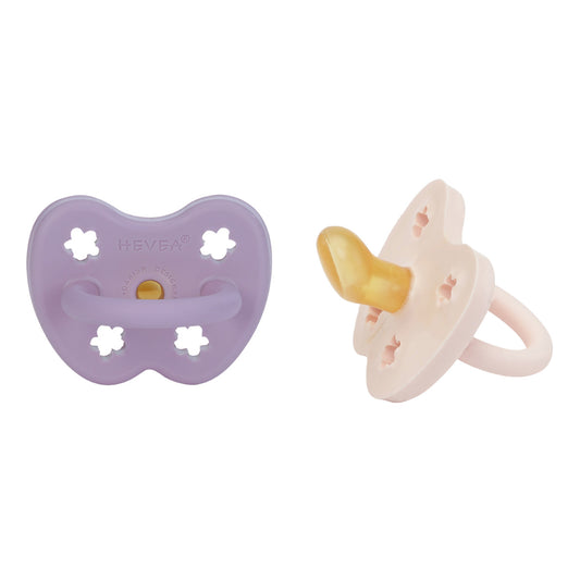 Pack Chupete de caucho HEVEA Ortodoncia 3-36 meses Powder Pink & Lavender