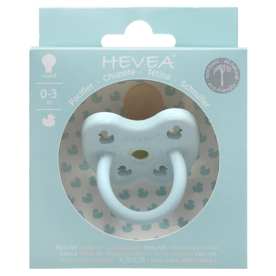 Chupete de Caucho Hevea Color Baby Blue 0-3 meses Redondo