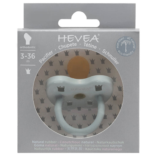 Chupete de caucho Gorgeous Grey Hevea 3-36m Tetina Redonda