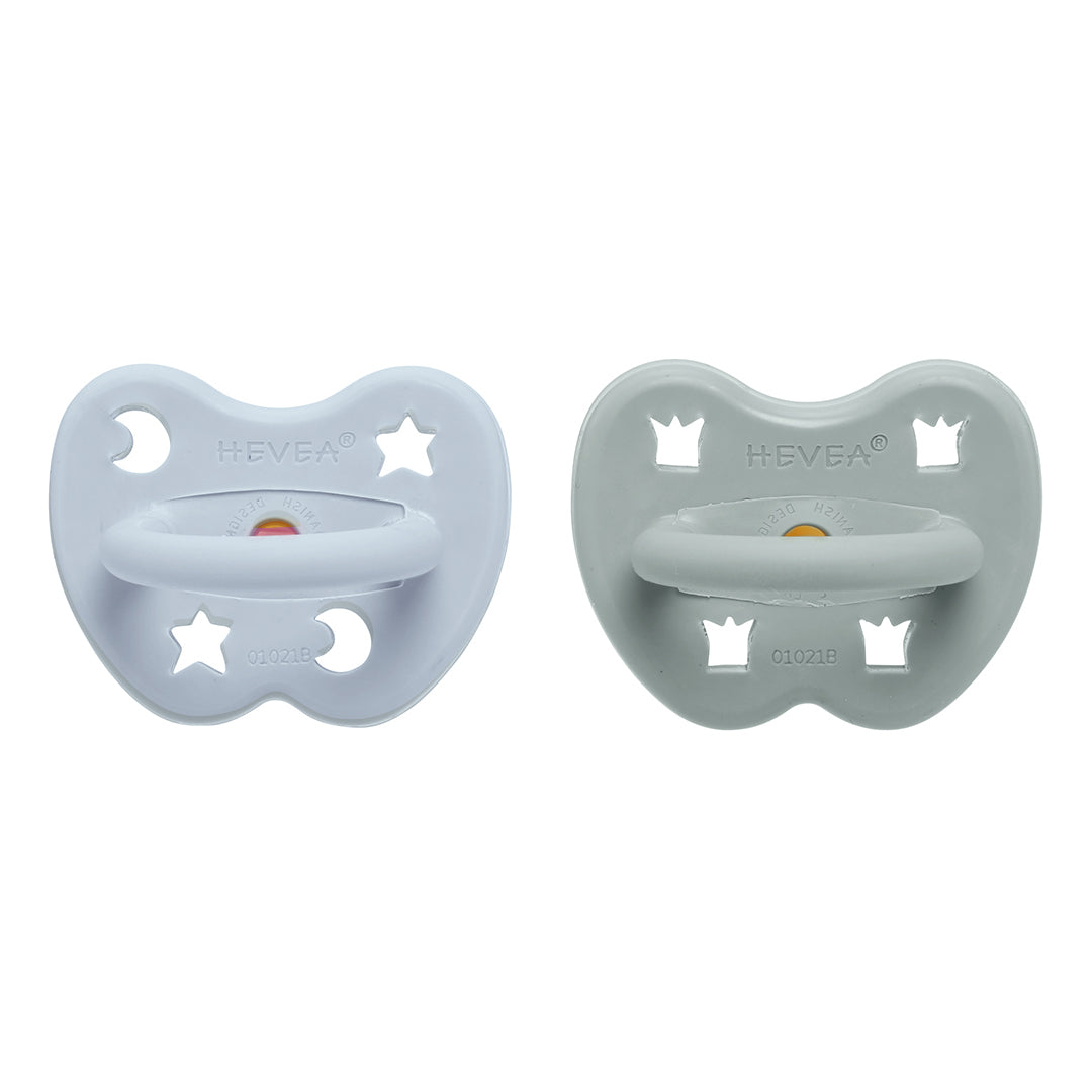 Pack Chupete de caucho HEVEA Redondo 3-36 meses Cottage Blue & Gorgeous Grey