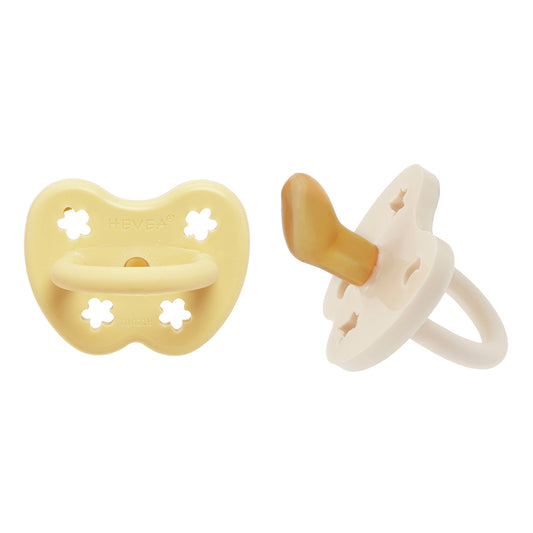 Pack Chupetes de Caucho Ortodontico 3-36 meses Pale Butter & Milky white