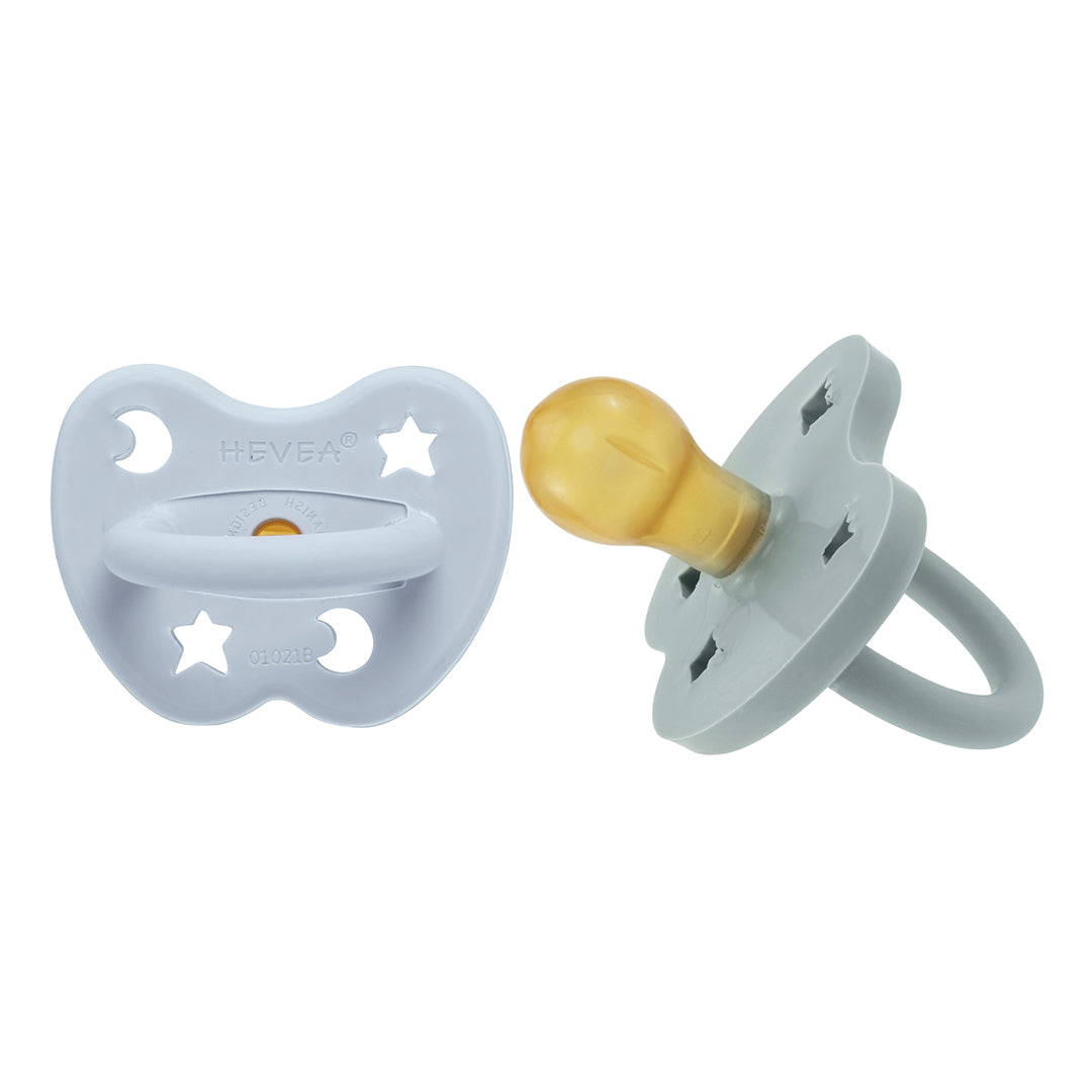 Pack Chupete de caucho HEVEA Redondo 3-36 meses Cottage Blue & Gorgeous Grey