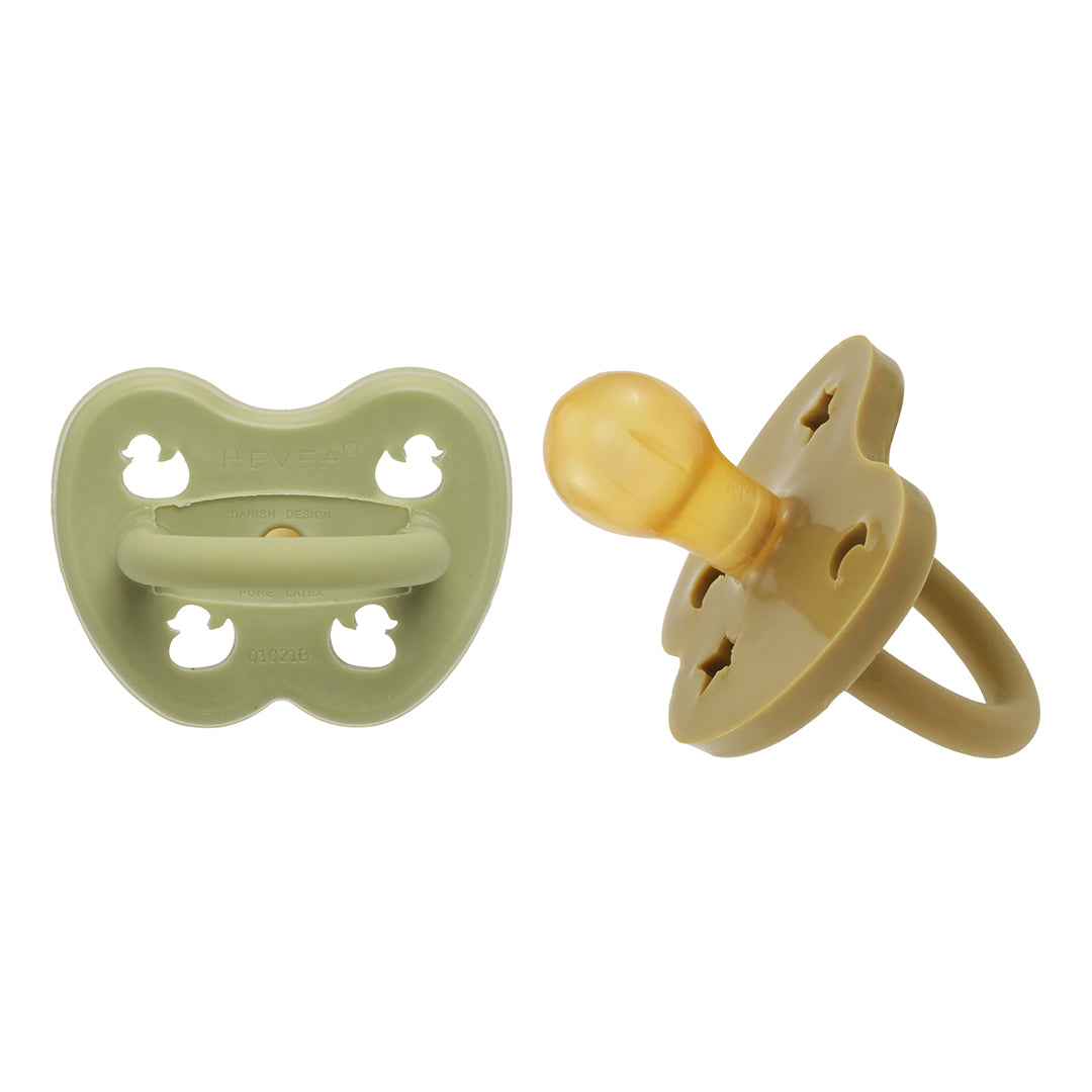 Pack Chupete de caucho HEVEA Redondo 3-36 meses Hunter Green & Olive