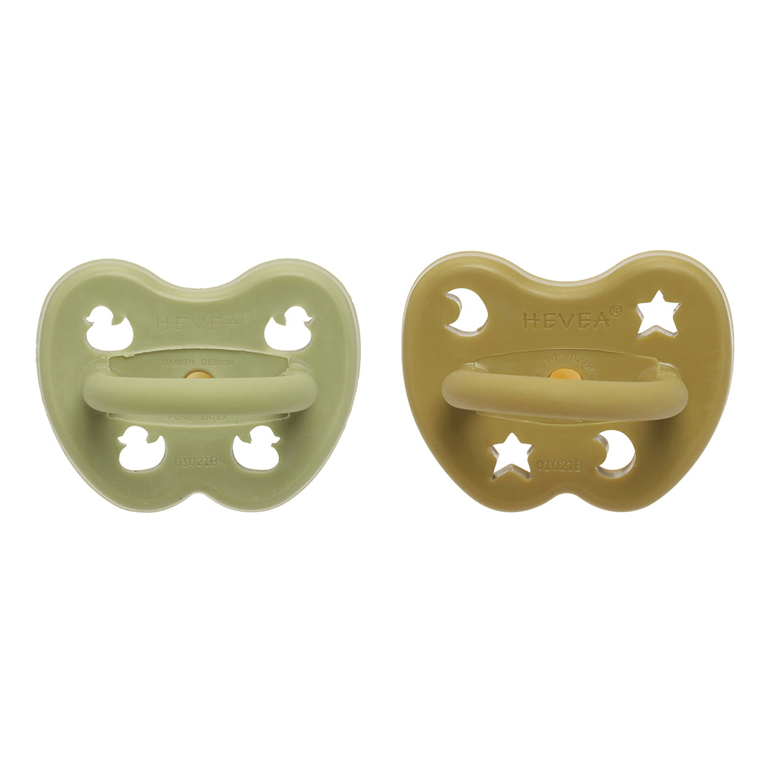 Pack Chupete de caucho HEVEA Redondo 3-36 meses Hunter Green & Olive